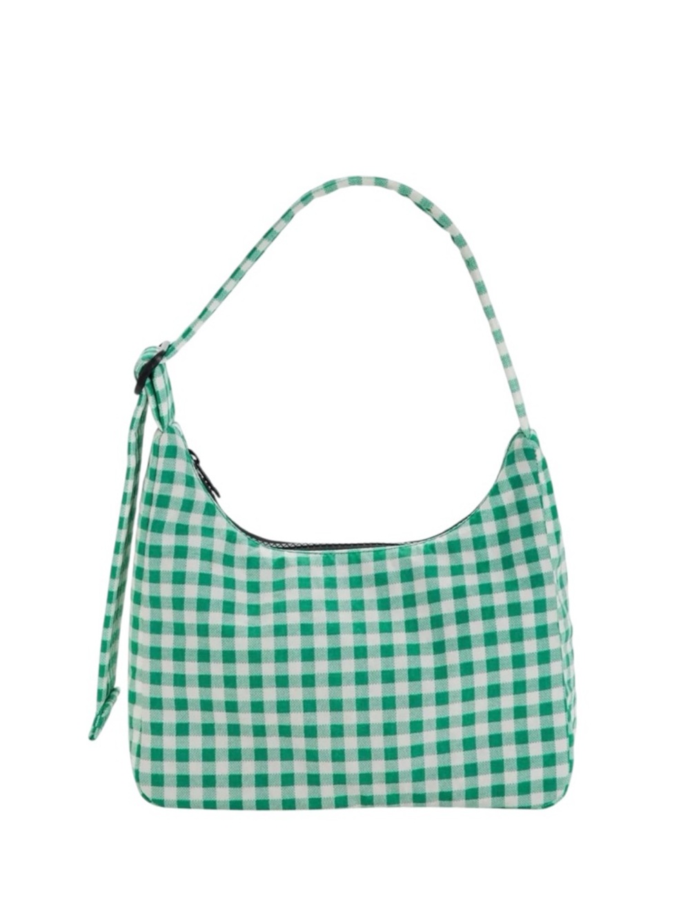 BAGGU Green Gingham Mini Nylon Shoulder Bag NWT